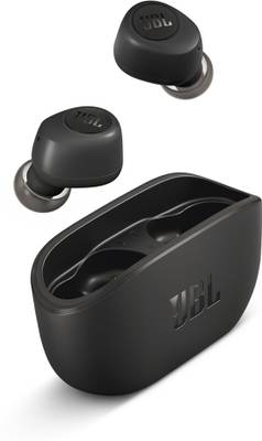 JBL Wave100 with 20 Hours Playback, Dual Sound Modes, Dual Connect and VA Support Bluetooth Headset  (Black, True Wireless)