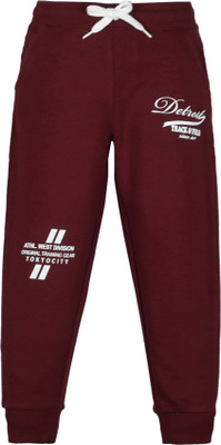 Plum Tree Track Pant For Boys(Maroon, Pack of 1)