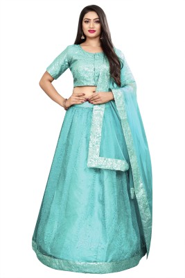 YASHIKA CREATION Embellished Semi Stitched Lehenga Choli(Light Blue)