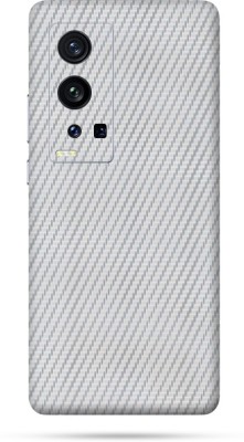 Mclaxa Silver Carbon Fibre skin Mclaxa Vivo X60 Pro Plus mobile back, Vivo X60 Pro Plus Mobile Skin(Silver Carbon Fibre Skin With Super Matte Finish)