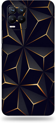 LAMHA Realme 8 Mobile Skin(Ultra Super Black Abstract shape Skin With High Matte Finish.)