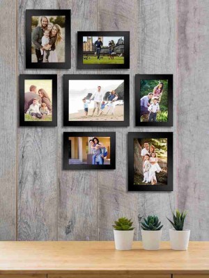 Shrinay Glass Wall Photo Frame(Black, 7 Photo(s), 4×6 inch, 6×8 inch)