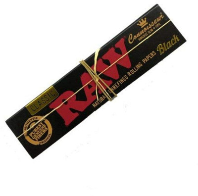 Raw Black Connoisseur Tips and Rolling Paper(Pack of 5)