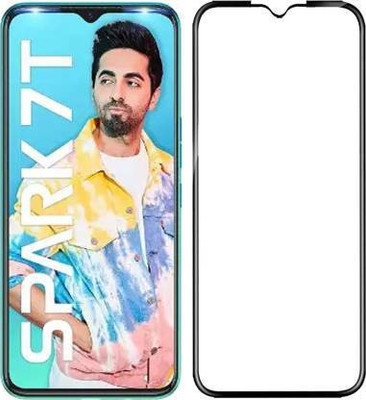 kentop Edge To Edge Tempered Glass for TECNO SPARK 7T + TECNO SPARK 7(Pack of 1)