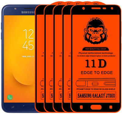 GORILLA PRO Edge To Edge Tempered Glass for . SAMSUNG GALAXY J7 DUO(Pack of 5)