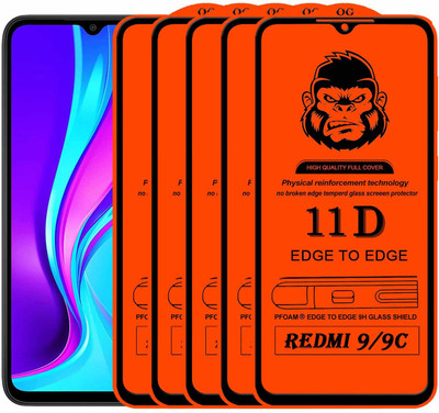 HQ Protection Edge To Edge Tempered Glass for : REDMI 9(Pack of 5)
