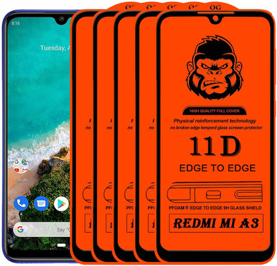 Gorilaorginal Edge To Edge Tempered Glass for : REDMI MI A3(Pack of 5)