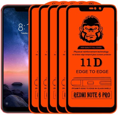 XRENGTH Edge To Edge Tempered Glass for Mi Redmi Note 6 Pro(Pack of 5)