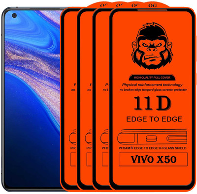 HQ Protection Edge To Edge Tempered Glass for VIVO X50(Pack of 4)