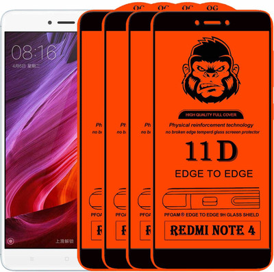 Xester Edge To Edge Tempered Glass for Mi Redmi Note 4(Pack of 4)