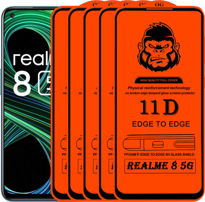 Xester Edge To Edge Tempered Glass for REALME 8 5G(Pack of 5)