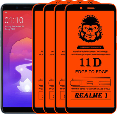 Xester Edge To Edge Tempered Glass for OPPO Realme 1(Pack of 4)