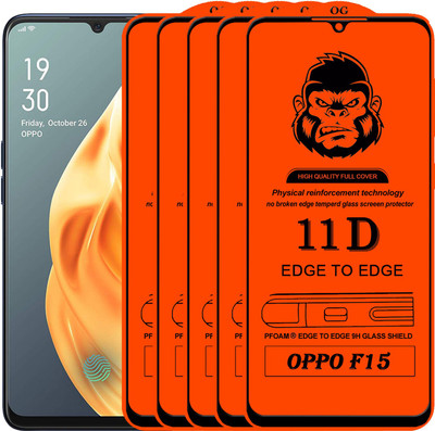 Xester Edge To Edge Tempered Glass for OPPO F15(Pack of 5)