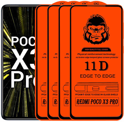 Xester Edge To Edge Tempered Glass for REDMI POCO X3 PRO(Pack of 4)