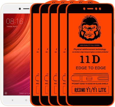 Xester Edge To Edge Tempered Glass for Mi Redmi Y1 Lite(Pack of 5)