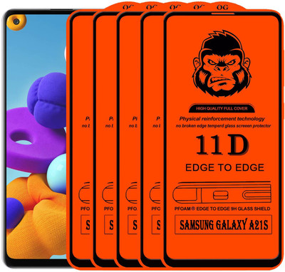 Xester Edge To Edge Tempered Glass for SAMSUNG GALAXY A21S(Pack of 5)