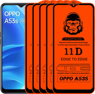 Xester Edge To Edge Tempered Glass for OPPO A53S(Pack of 5)