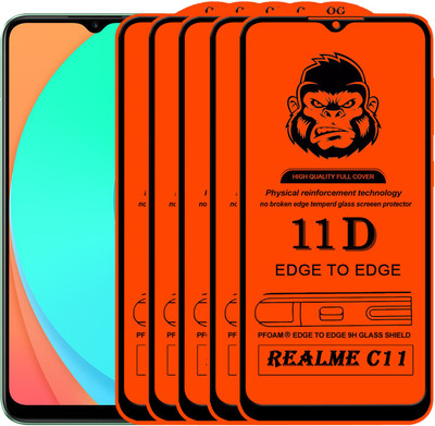HQ Protection Edge To Edge Tempered Glass for ; REALME C11(Pack of 5)