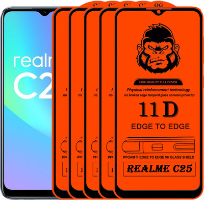 HQ Protection Edge To Edge Tempered Glass for REALME C25(Pack of 5)