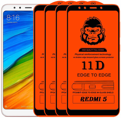XRENGTH Edge To Edge Tempered Glass for Mi Redmi 5(Pack of 4)