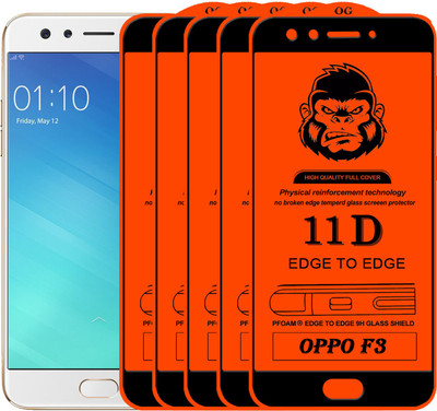 Gorilaorginal Edge To Edge Tempered Glass for Oppo F3(Pack of 5)