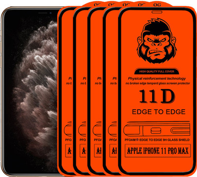 Gorilaorginal Edge To Edge Tempered Glass for ; APPLE IPHONE 11 PRO MAX(Pack of 5)
