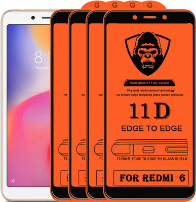 MaxR Edge To Edge Tempered Glass for Mi Redmi 6(Pack of 4)