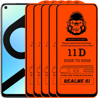 Xester Edge To Edge Tempered Glass for REALME 6I(Pack of 5)