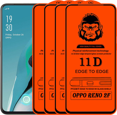 Xester Edge To Edge Tempered Glass for Oppo Reno2 F(Pack of 4)