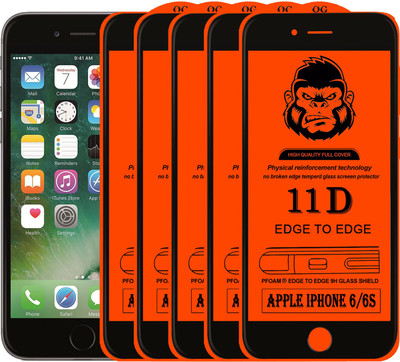 HQ Protection Edge To Edge Tempered Glass for Apple iPhone 6(Pack of 5)