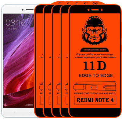 Xester Edge To Edge Tempered Glass for Mi Redmi Note 4(Pack of 5)