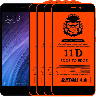 XRENGTH Edge To Edge Tempered Glass for Mi Redmi 4A(Pack of 4)