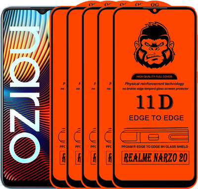 Xester Edge To Edge Tempered Glass for REALME NARZO 20(Pack of 5)