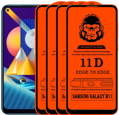 HQ Protection Edge To Edge Tempered Glass for SAMSUNG GALAXY M11(Pack of 4)