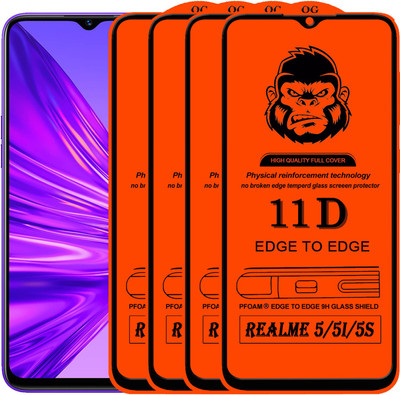 HQ Protection Edge To Edge Tempered Glass for REALME 5I(Pack of 4)
