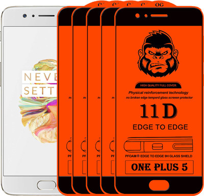 Xester Edge To Edge Tempered Glass for OnePlus 5(Pack of 5)