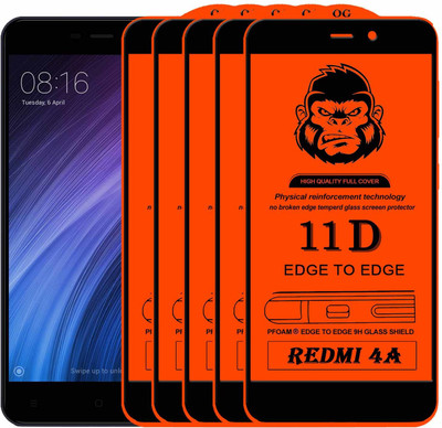 XRENGTH Edge To Edge Tempered Glass for Mi Redmi 4A(Pack of 5)