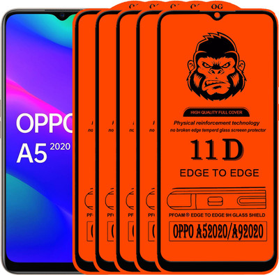 HQ Protection Edge To Edge Tempered Glass for : OPPO A9 2020(Pack of 5)