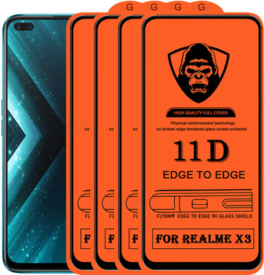 MaxR Edge To Edge Tempered Glass for Realme X3(Pack of 4)