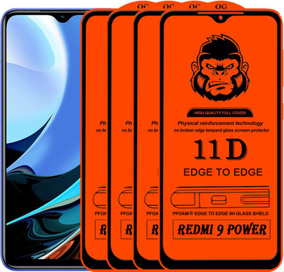 Xester Edge To Edge Tempered Glass for REDMI 9 POWER(Pack of 4)