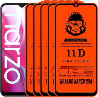 Xester Edge To Edge Tempered Glass for REALME NARZO 20A(Pack of 5)