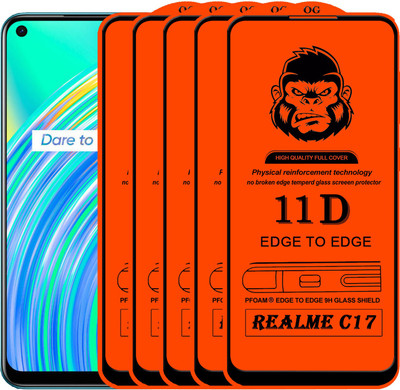 HQ Protection Edge To Edge Tempered Glass for REALME C17(Pack of 5)