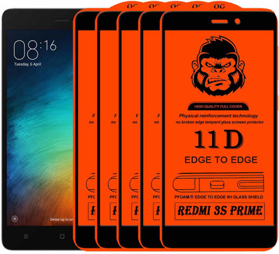 Xester Edge To Edge Tempered Glass for Mi Redmi 3S Prime(Pack of 5)