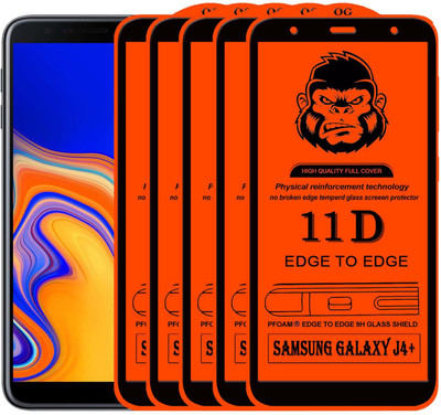 XRENGTH Edge To Edge Tempered Glass for SAMSUNG GALAXY J4 PLUS -(Pack of 5)