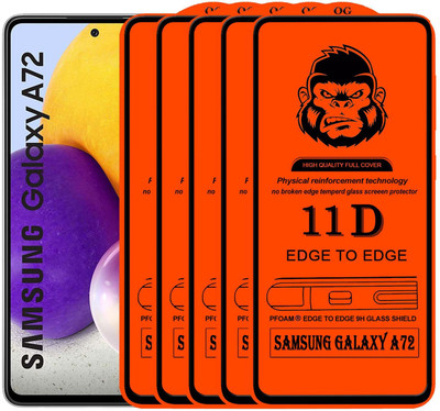 Xester Edge To Edge Tempered Glass for SAMSUNG GALAXY A72(Pack of 5)
