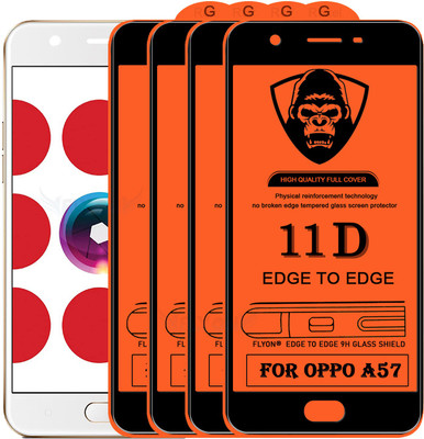 MaxR Edge To Edge Tempered Glass for Oppo A57(Pack of 4)