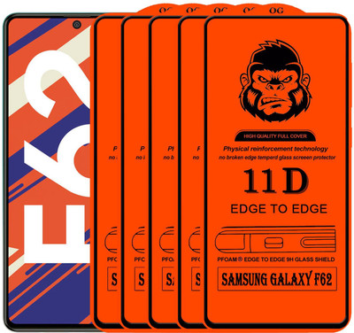 XRENGTH Edge To Edge Tempered Glass for : SAMSUNG GALAXY F62(Pack of 5)