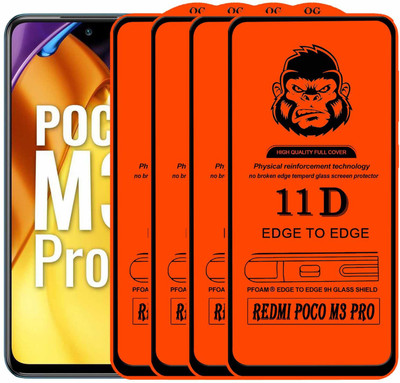 Xester Edge To Edge Tempered Glass for REDMI POCO M3 PRO(Pack of 4)