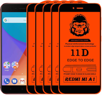 HQ Protection Edge To Edge Tempered Glass for Mi A1(Pack of 5)