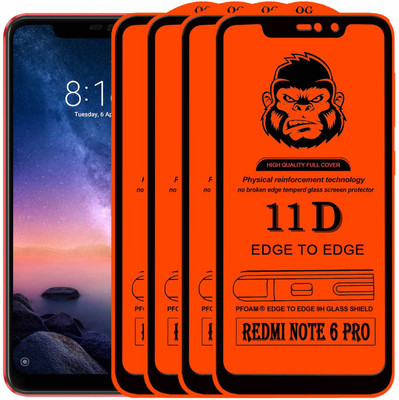 HQ Protection Edge To Edge Tempered Glass for Mi Redmi Note 6 Pro(Pack of 4)